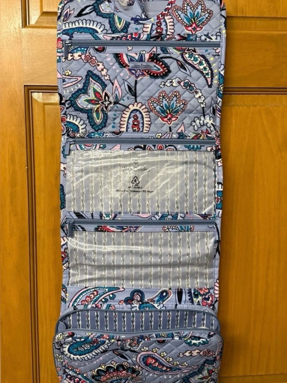 Vera Bradley Light Blue Paisley Quilted Cosmetic Case